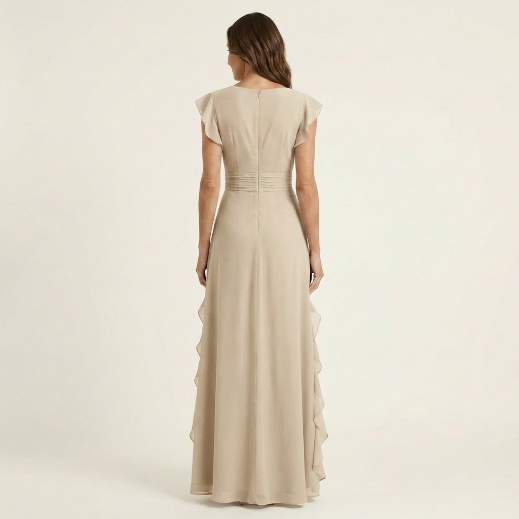 Nerea | Vestido Largo Cruzado con Volantes