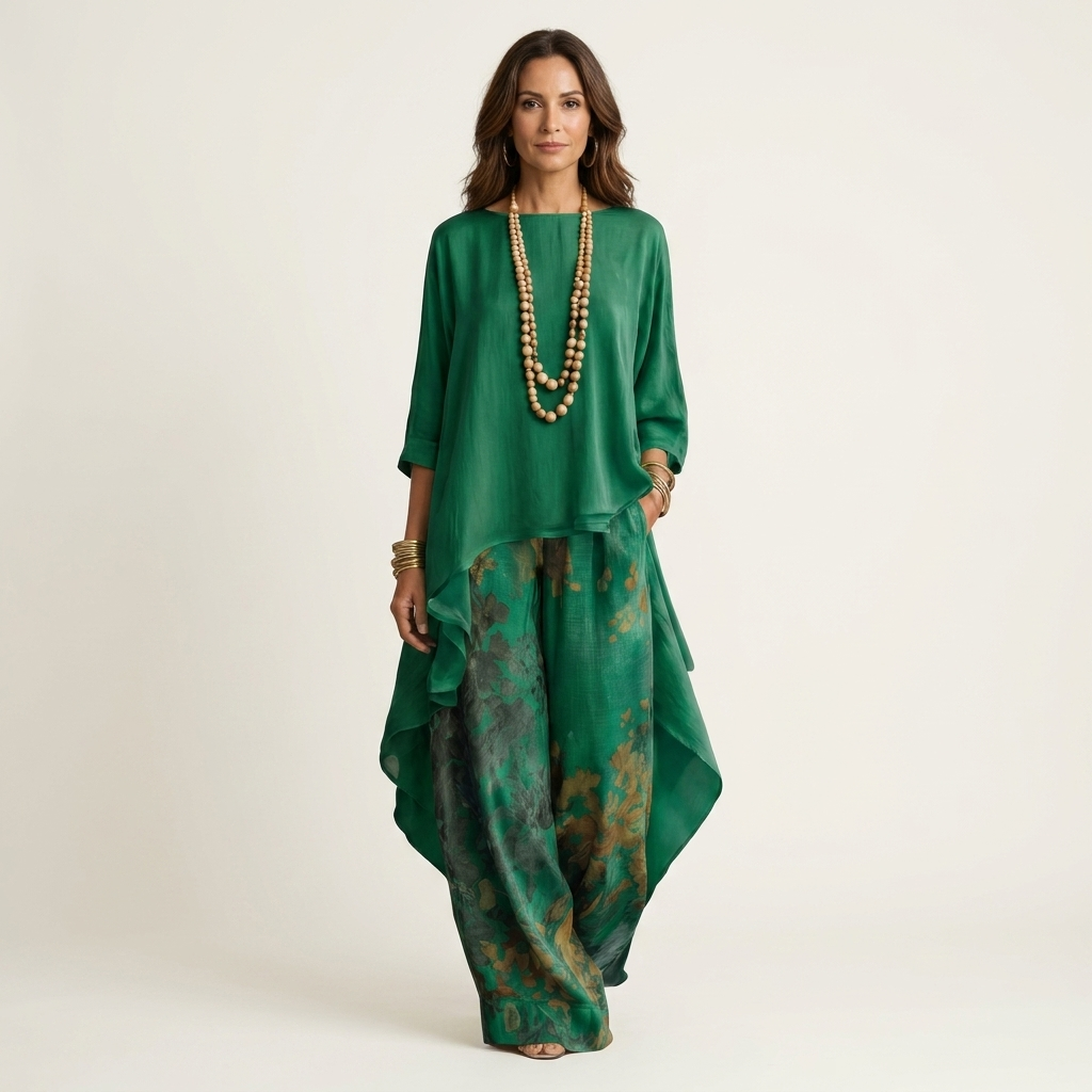 Carmen | Conjunto de Dos Piezas Asimétrico Floral