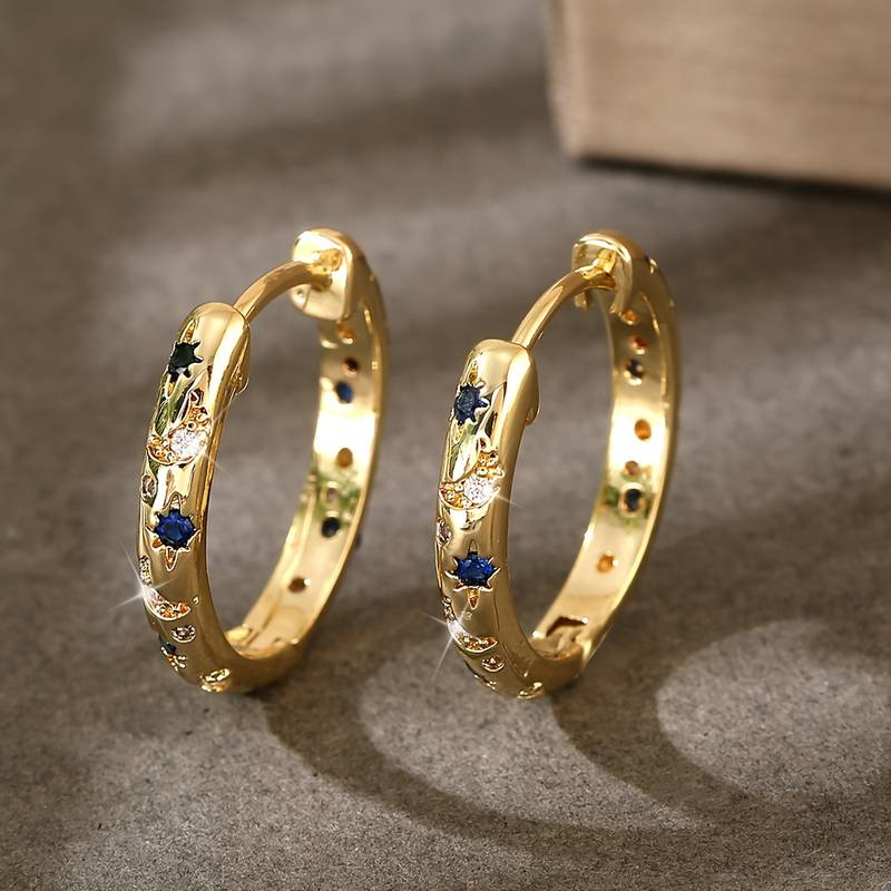 Pendientes de Gota Brillantes en Oro Vintage