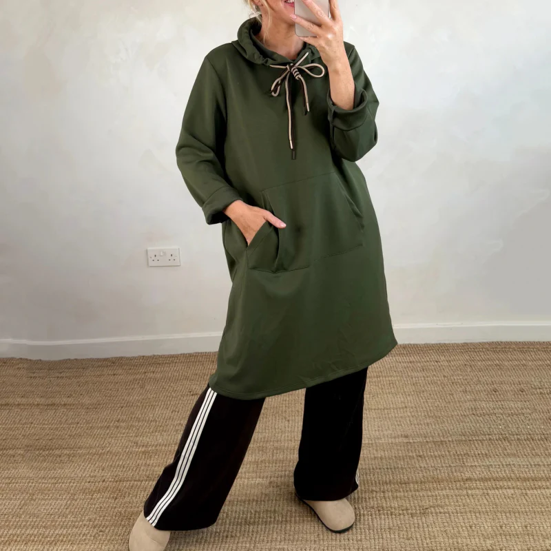 Lorena - Sudadera larga oversized con capucha