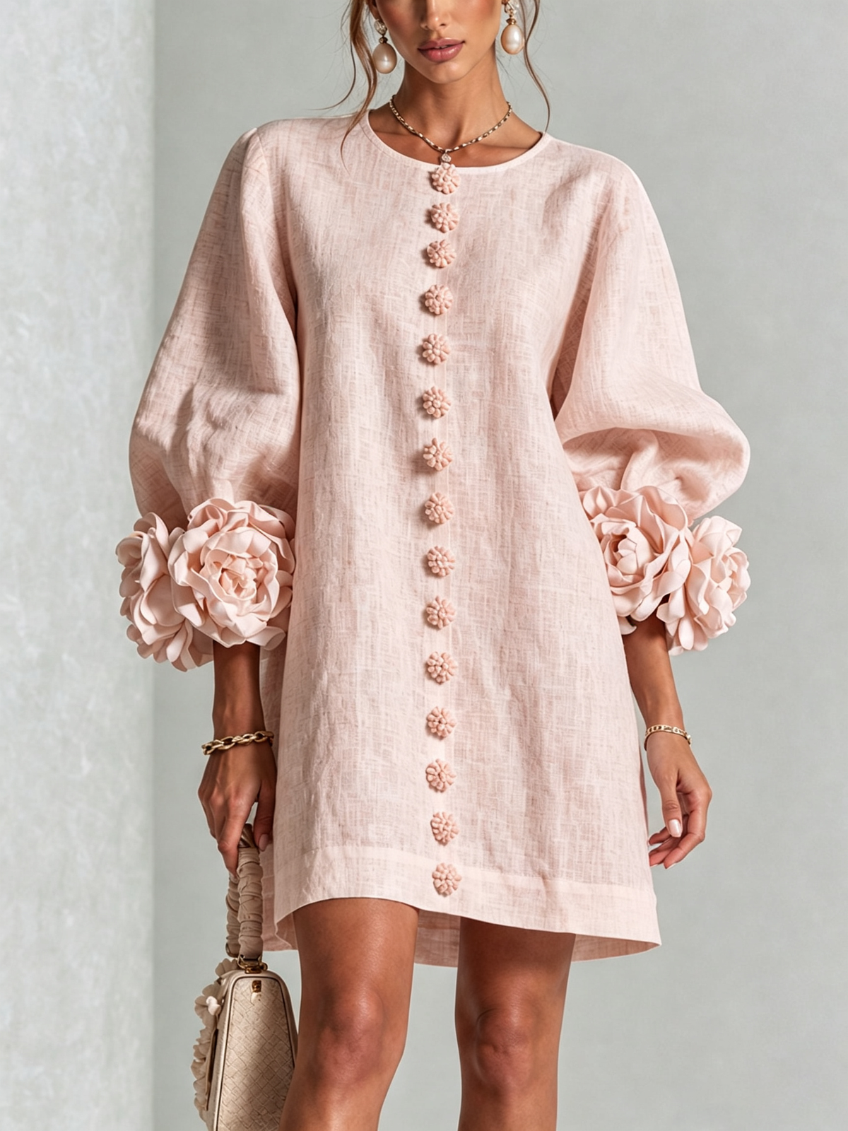 Lucía | Vestido Mini Floral Abotonado