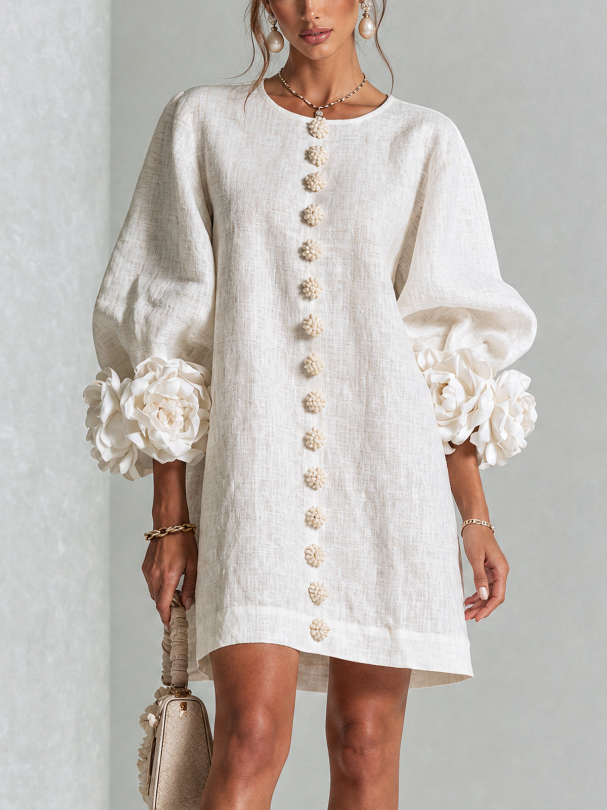 Lucía | Vestido Mini Floral Abotonado