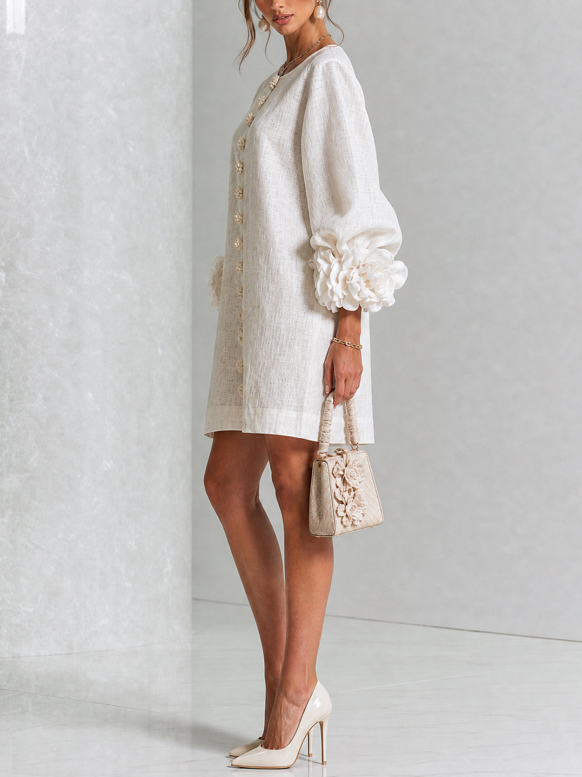 Lucía | Vestido Mini Floral Abotonado