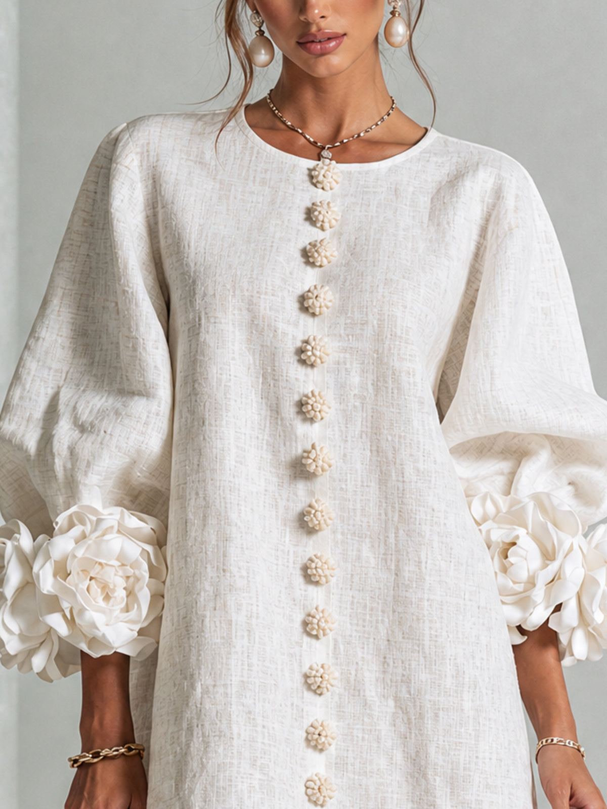 Lucía | Vestido Mini Floral Abotonado