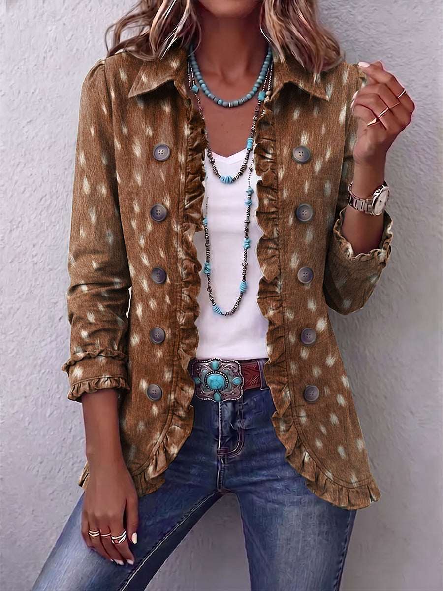 Pascuala | Chaqueta con Estampado Animal y Volantes