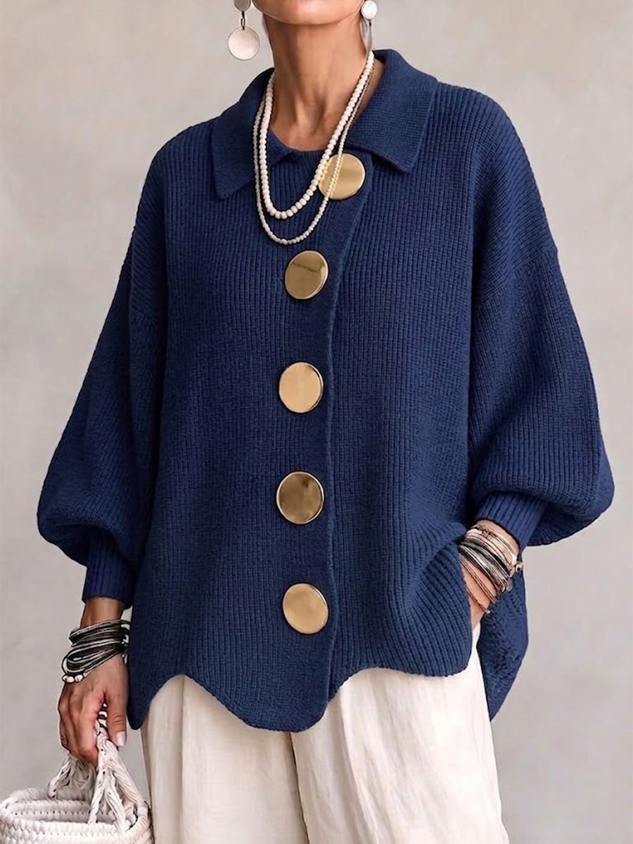 Victoria | Cárdigan oversize con Botones Dorados