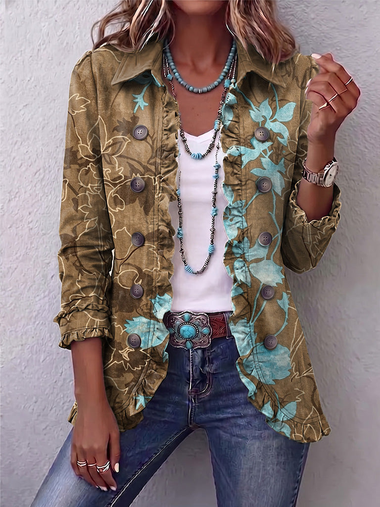 Dalia | Chaqueta Floral Degradada con Volantes