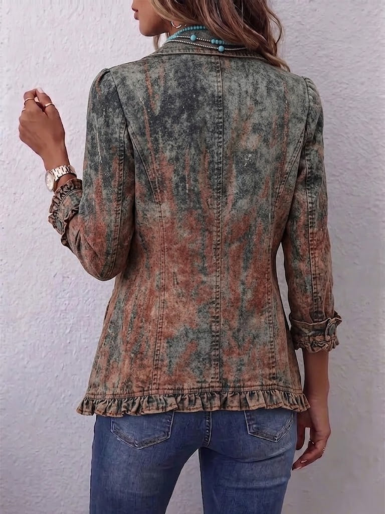 Vicenta | Chaqueta Degradada con Textura y Volantes