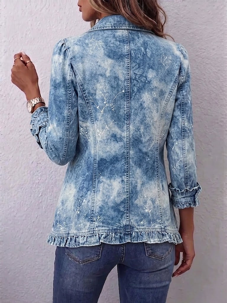 Rosario | Chaqueta con Estampado Botánico Degradado y Volantes