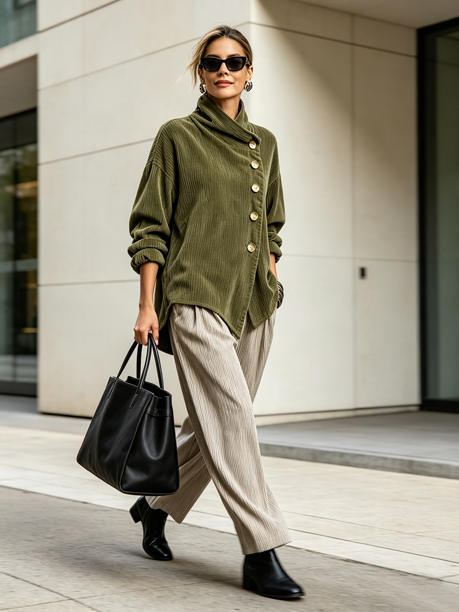 Carmen | Jersey de pana con cuello alto
