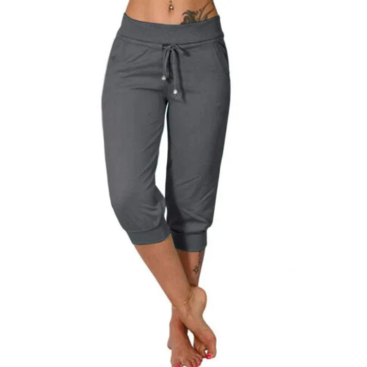Tamara – Pantalones capri con cordón en la cintura