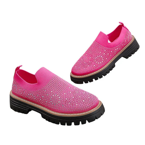 Aria - Mocasines sin cordones con pedrería brillante