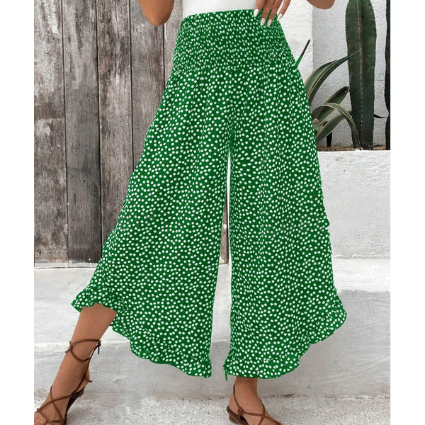 Adela - Pantalón fluido de lunares con volante