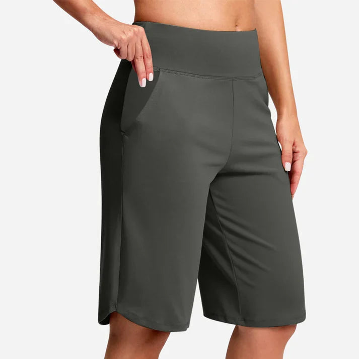 Maya - Pantalones cortos de yoga de cintura alta con bolsillos