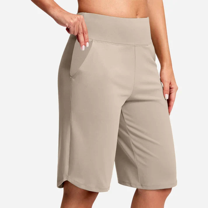 Maya - Pantalones cortos de yoga de cintura alta con bolsillos