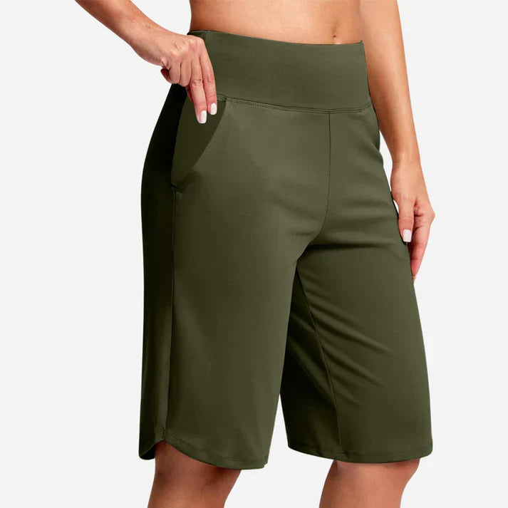 Maya - Pantalones cortos de yoga de cintura alta con bolsillos