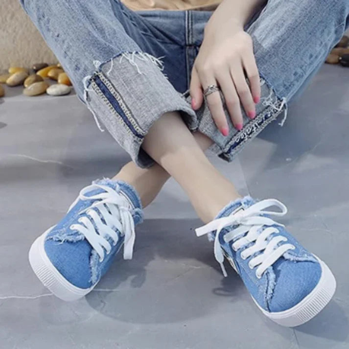 Amaya - zapatillas mule denim de suela cómoda