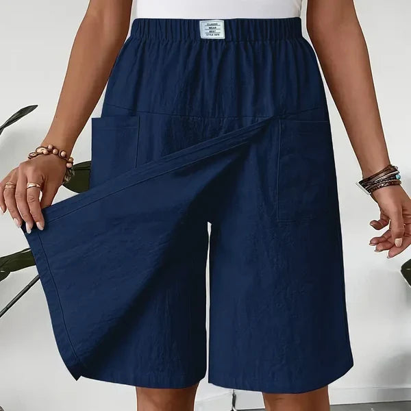 Leila - Falda pantalón casual con cintura elástica