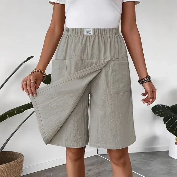 Leila - Falda pantalón casual con cintura elástica